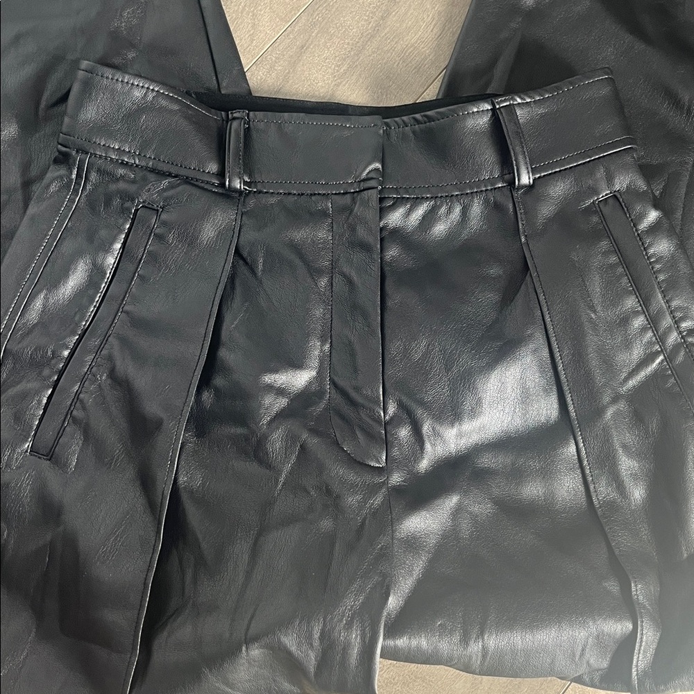 Babaton Aritzia Shiny Black Pants - Picture 4 of 9